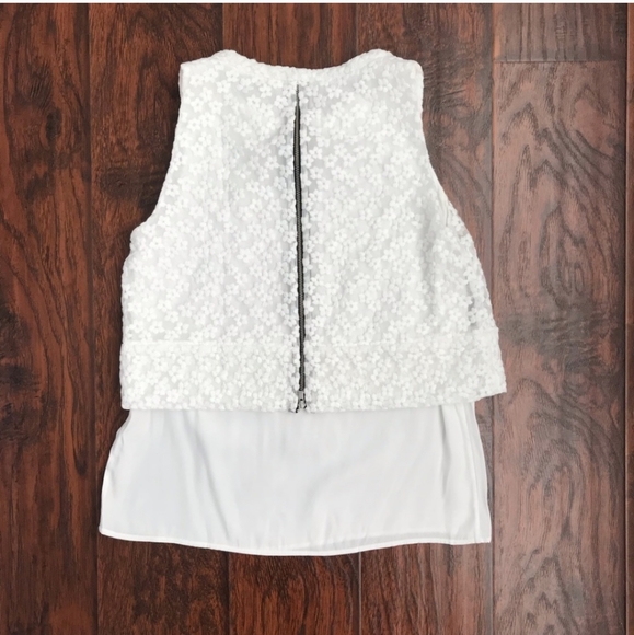 💙 maje size 2 floral embroidered overlay tank - Picture 3 of 4